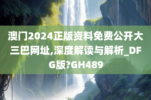 澳门2024正版资料免费公开大三巴网址,深度解读与解析_DFG版?GH489