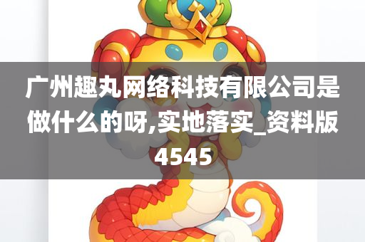 广州趣丸网络科技有限公司是做什么的呀,实地落实_资料版4545