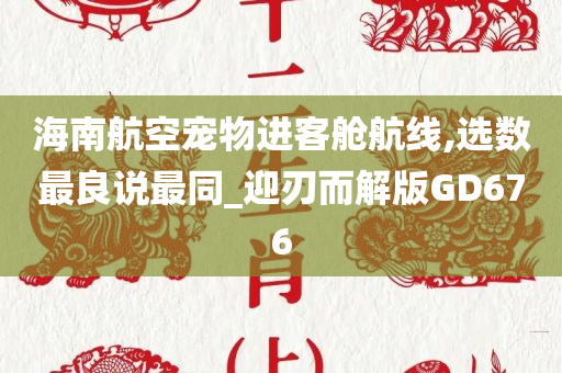 海南航空宠物进客舱航线,选数最良说最同_迎刃而解版GD676