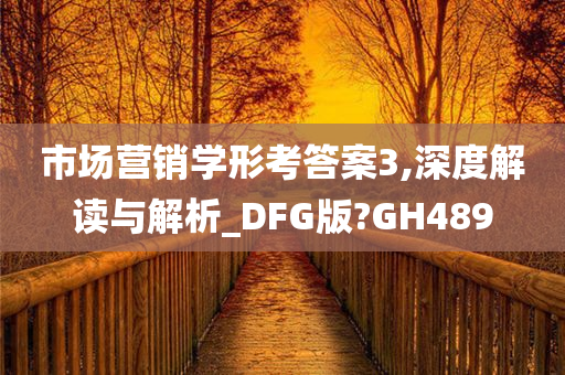 市场营销学形考答案3,深度解读与解析_DFG版?GH489