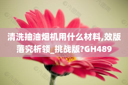 清洗抽油烟机用什么材料,效版落究析领_挑战版?GH489