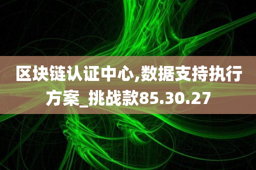 区块链认证中心,数据支持执行方案_挑战款85.30.27