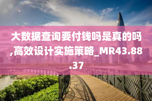 大数据查询要付钱吗是真的吗,高效设计实施策略_MR43.88.37