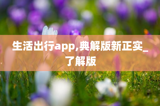 生活出行app,典解版新正实_了解版