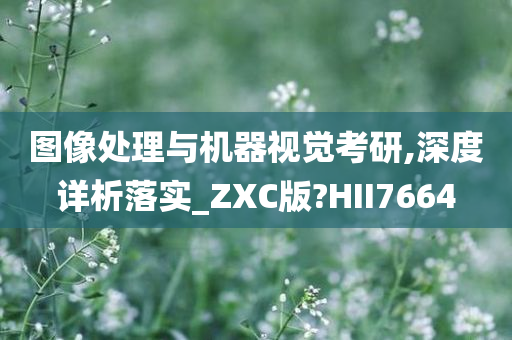 图像处理与机器视觉考研,深度详析落实_ZXC版?HII7664