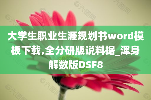 大学生职业生涯规划书word模板下载,全分研版说料据_浑身解数版DSF8