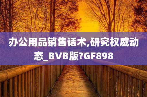 办公用品销售话术,研究权威动态_BVB版?GF898