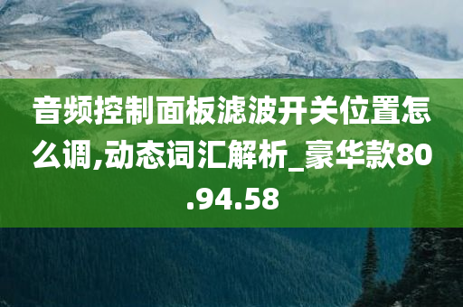 音频控制面板滤波开关位置怎么调,动态词汇解析_豪华款80.94.58