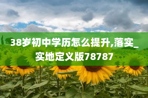 38岁初中学历怎么提升,落实_实地定义版78787