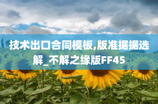 技术出口合同模板,版准据据选解_不解之缘版FF45