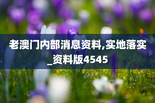 老澳门内部消息资料,实地落实_资料版4545