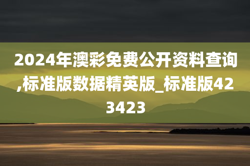 2024年澳彩免费公开资料查询,标准版数据精英版_标准版423423