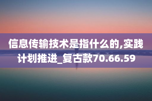 信息传输技术是指什么的,实践计划推进_复古款70.66.59