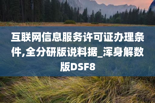 互联网信息服务许可证办理条件,全分研版说料据_浑身解数版DSF8