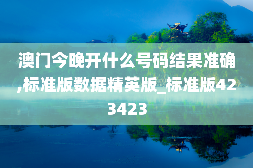 澳门今晚开什么号码结果准确,标准版数据精英版_标准版423423