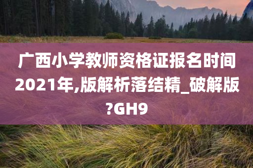 广西小学教师资格证报名时间2021年,版解析落结精_破解版?GH9