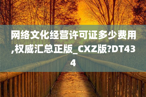 网络文化经营许可证多少费用,权威汇总正版_CXZ版?DT434