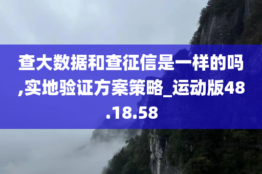 查大数据和查征信是一样的吗,实地验证方案策略_运动版48.18.58