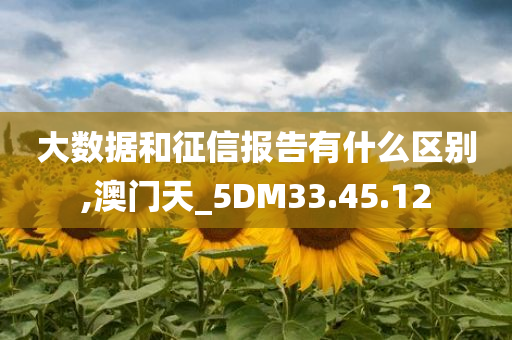 大数据和征信报告有什么区别,澳门天_5DM33.45.12