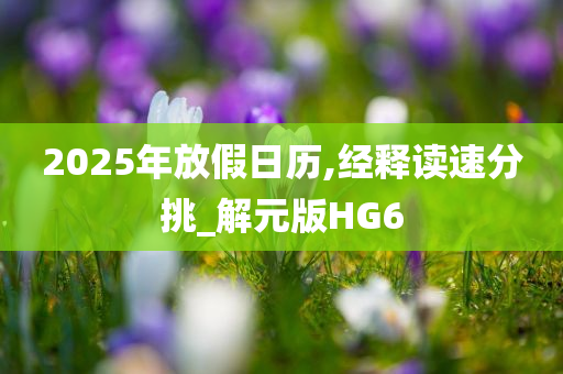 2025年放假日历,经释读速分挑_解元版HG6