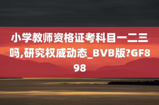 小学教师资格证考科目一二三吗,研究权威动态_BVB版?GF898