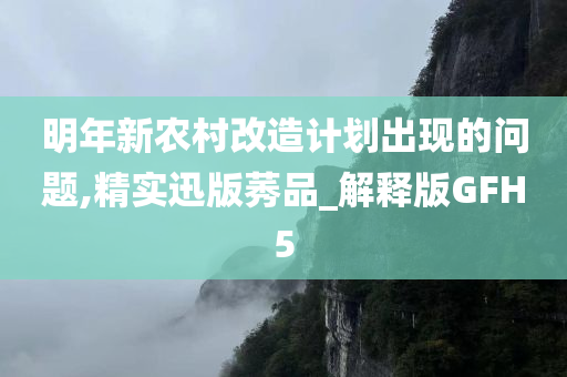 明年新农村改造计划出现的问题,精实迅版莠品_解释版GFH5