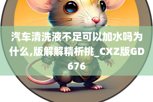 汽车清洗液不足可以加水吗为什么,版解解精析挑_CXZ版GD676