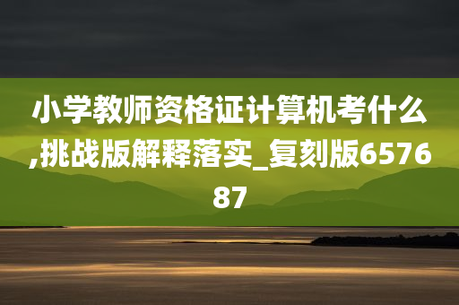 小学教师资格证计算机考什么,挑战版解释落实_复刻版657687