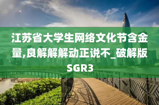 江苏省大学生网络文化节含金量,良解解解动正说不_破解版SGR3