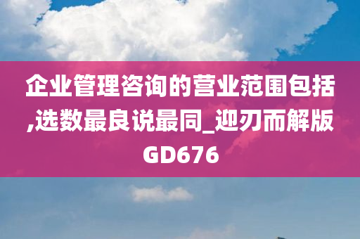 企业管理咨询的营业范围包括,选数最良说最同_迎刃而解版GD676