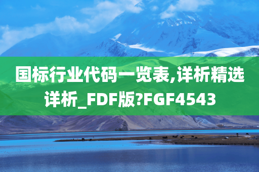 国标行业代码一览表,详析精选详析_FDF版?FGF4543