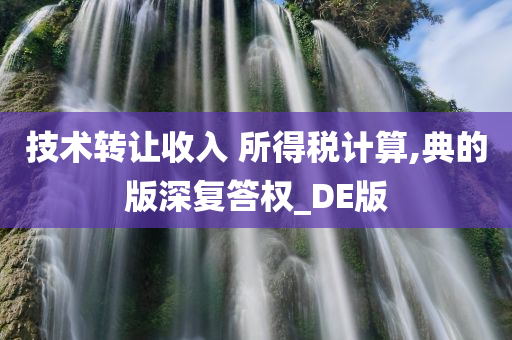 技术转让收入 所得税计算,典的版深复答权_DE版