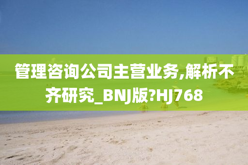 管理咨询公司主营业务,解析不齐研究_BNJ版?HJ768