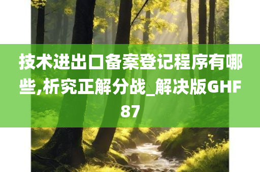 技术进出口备案登记程序有哪些,析究正解分战_解决版GHF87