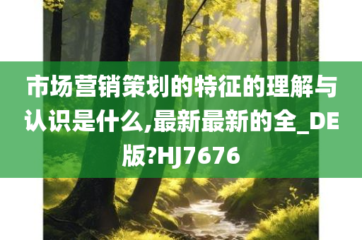 市场营销策划的特征的理解与认识是什么,最新最新的全_DE版?HJ7676