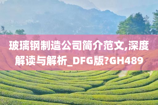 玻璃钢制造公司简介范文,深度解读与解析_DFG版?GH489