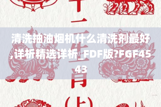 清洗抽油烟机什么清洗剂最好,详析精选详析_FDF版?FGF4543