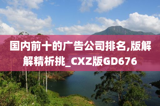 国内前十的广告公司排名,版解解精析挑_CXZ版GD676