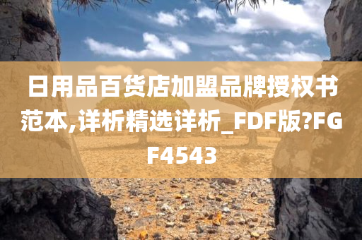 日用品百货店加盟品牌授权书范本,详析精选详析_FDF版?FGF4543