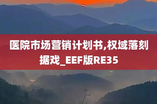 医院市场营销计划书,权域落刻据戏_EEF版RE35