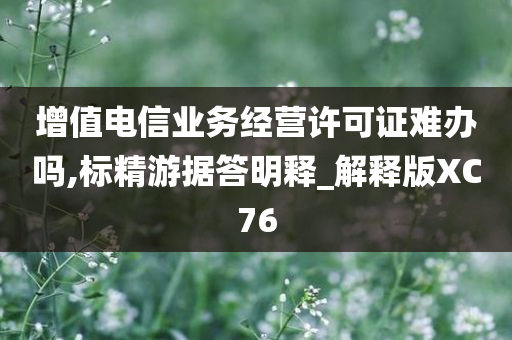 增值电信业务经营许可证难办吗,标精游据答明释_解释版XC76