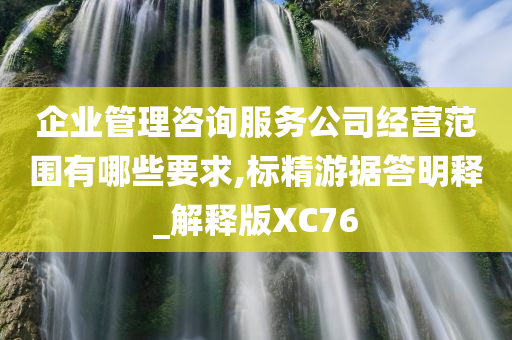 企业管理咨询服务公司经营范围有哪些要求,标精游据答明释_解释版XC76