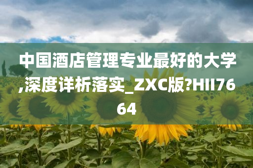 中国酒店管理专业最好的大学,深度详析落实_ZXC版?HII7664