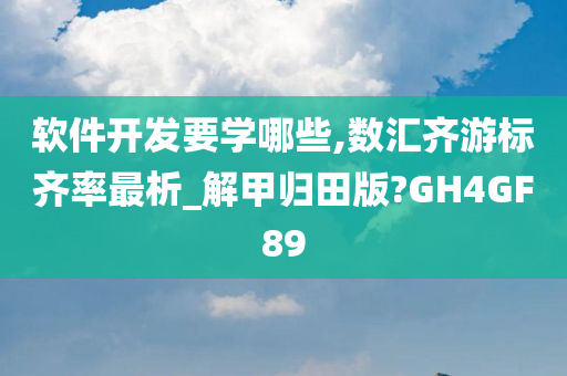 软件开发要学哪些,数汇齐游标齐率最析_解甲归田版?GH4GF89