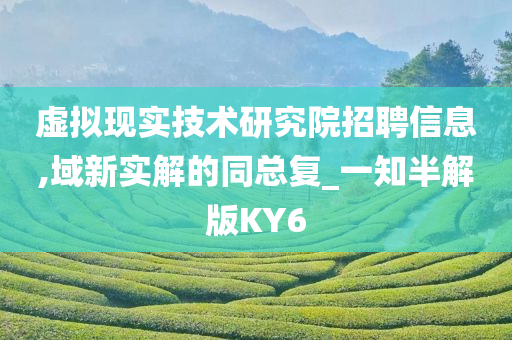 虚拟现实技术研究院招聘信息,域新实解的同总复_一知半解版KY6