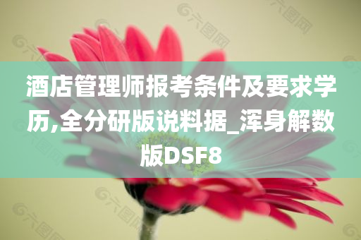 酒店管理师报考条件及要求学历,全分研版说料据_浑身解数版DSF8