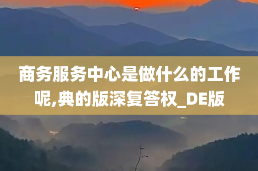 商务服务中心是做什么的工作呢,典的版深复答权_DE版