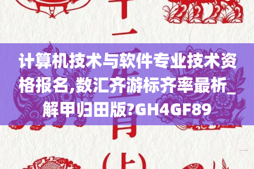 计算机技术与软件专业技术资格报名,数汇齐游标齐率最析_解甲归田版?GH4GF89