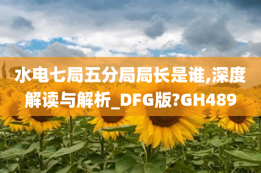 水电七局五分局局长是谁,深度解读与解析_DFG版?GH489