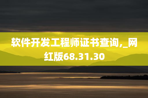 软件开发工程师证书查询,_网红版68.31.30